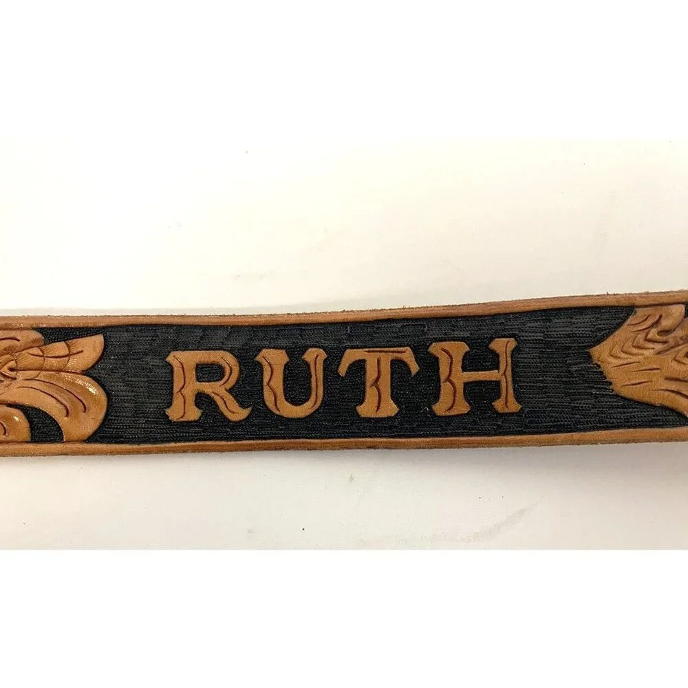 Women's Handmade Hand-Tooled leather belt NAME‎ Belt western style